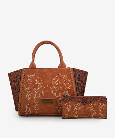 Wrangler_Embroidered_Boot_Scroll_Tote_Bag_Set_Brown