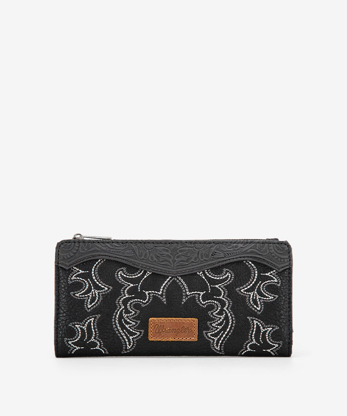 Wrangler_Embroidered_Boot_Scroll_Wallet_Black