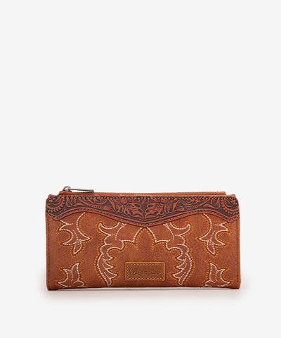 Wrangler_Embroidered_Boot_Scroll_Wallet_Brown