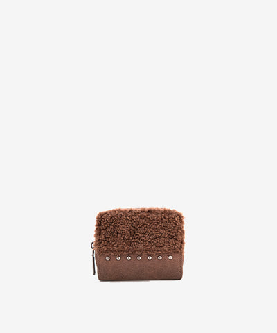 Wrangler Faux Shearling Wallet Coffee