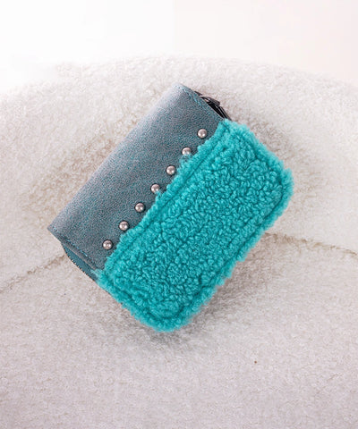 Wrangler Faux Shearling Wallet Turquoise