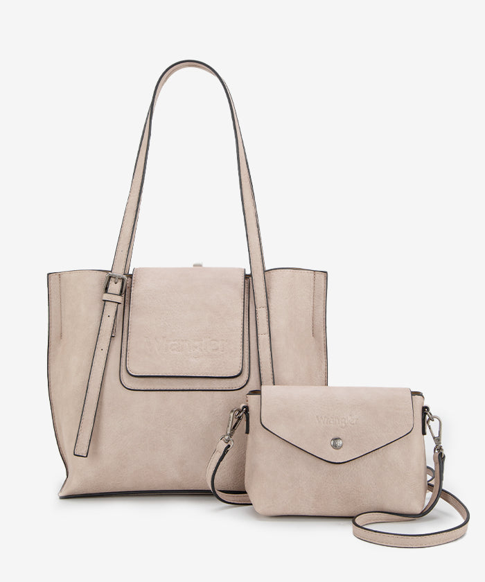 Wrangler Flap Shoulder Bag Set Beige