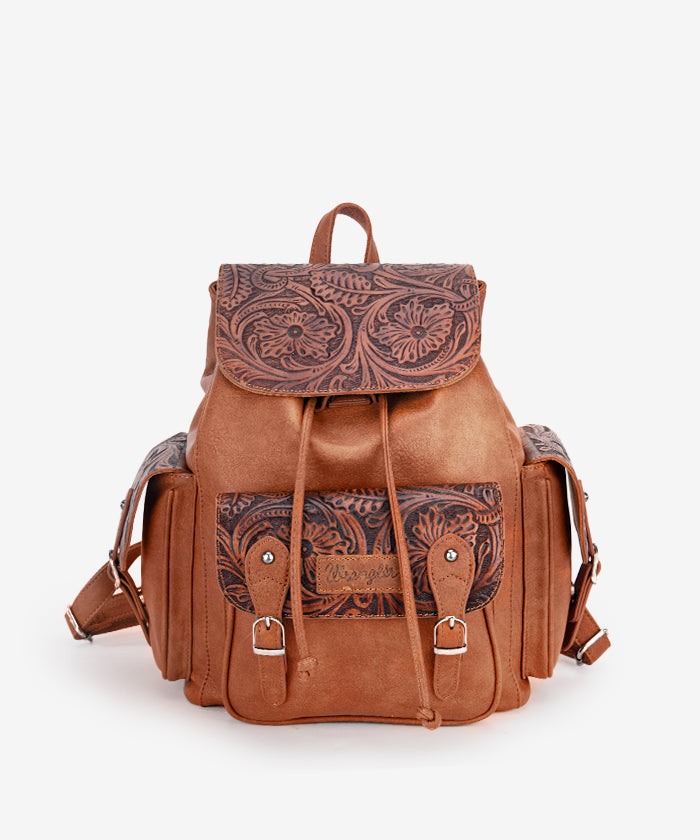 Wrangler_Floral_Tooled_Backpack_Brown