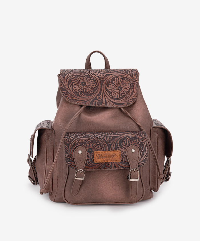 Wrangler_Floral_Tooled_Backpack_Coffee