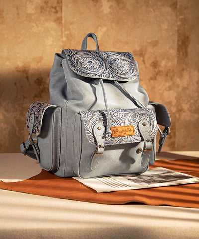 Wrangler Floral Tooled Backpack Coffee