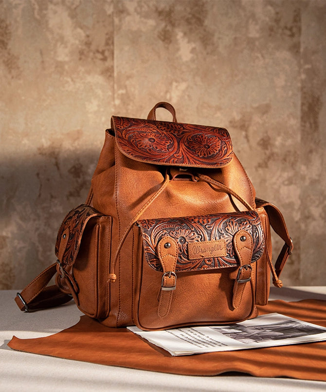 cowboy leather backpack Fort Casper Western Unleash your adventurous spirit with our Waxed Canvas Leather Backpack Western cowhide Backpack, Large Leather