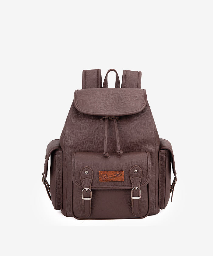 Wrangler_Grain_Leather_Waterproof_Backpack_Coffee