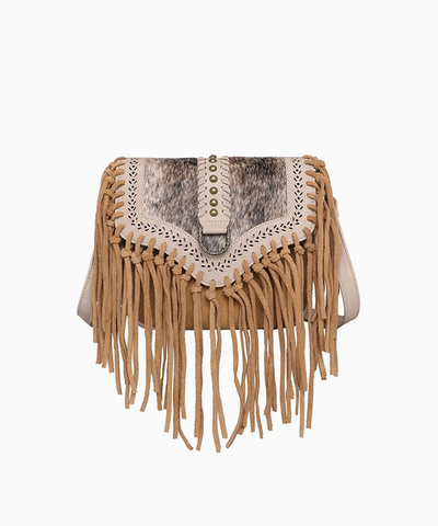 Wrangler Hair-On Cowhide Fringe Crossbody Bag - Montana West World