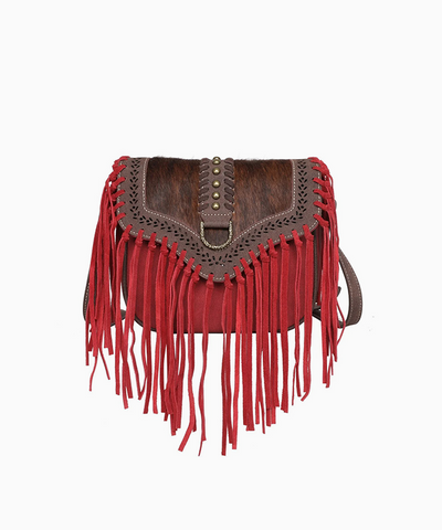 Wrangler Hair-On Cowhide Fringe Crossbody Bag - Montana West World