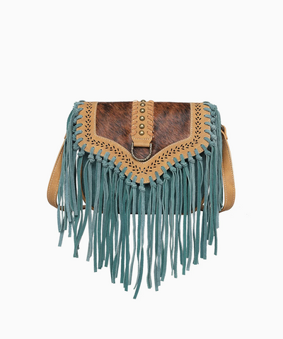 Wrangler Hair-On Cowhide Fringe Crossbody Bag - Montana West World