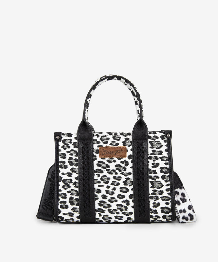 Wrangler Leopard Print Concealed Carry Tote Bag  Black