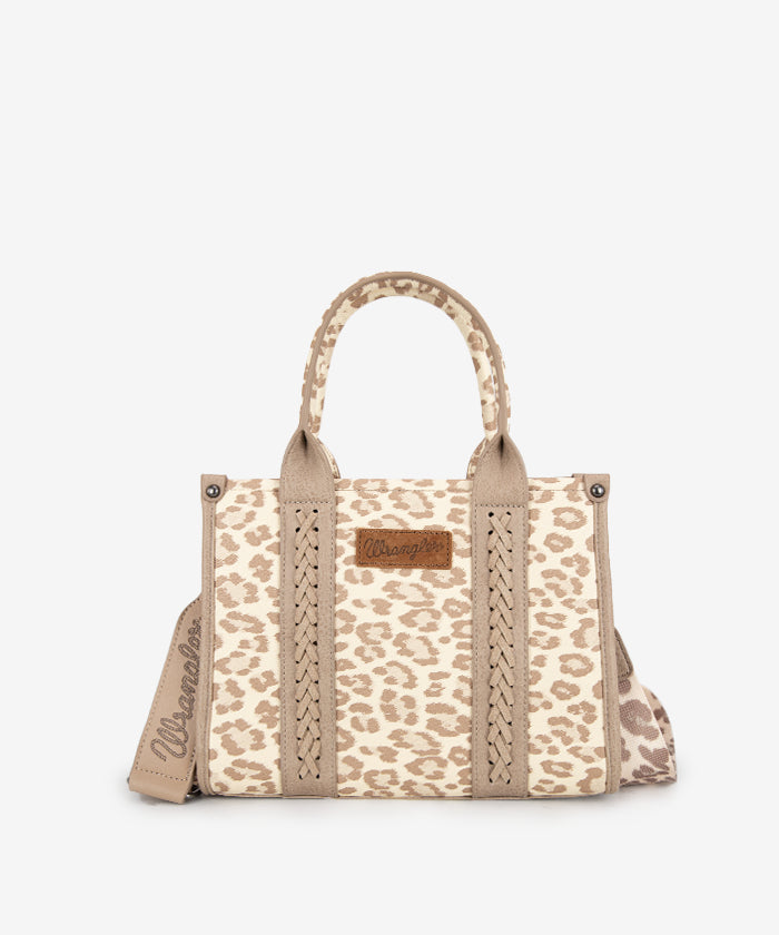 Wrangler Leopard Print Concealed Carry Tote Bag Khaki