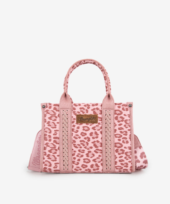 Wrangler Leopard Print Concealed Carry Tote Bag Pink