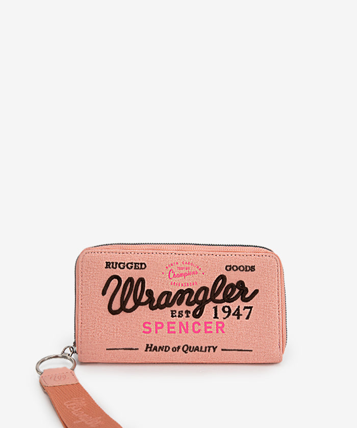 Wrangler_Letters_Embroidered_Canvas_Wristlet_Pink