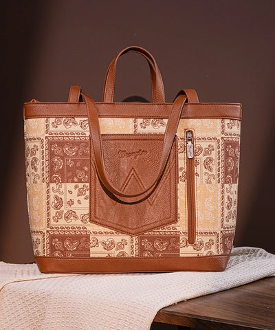 Wrangler_Paisley_Carry_Tote_Bag_Brown