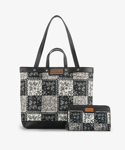 Wrangler_Paisley_Carry_Tote_Bag_Set_Black