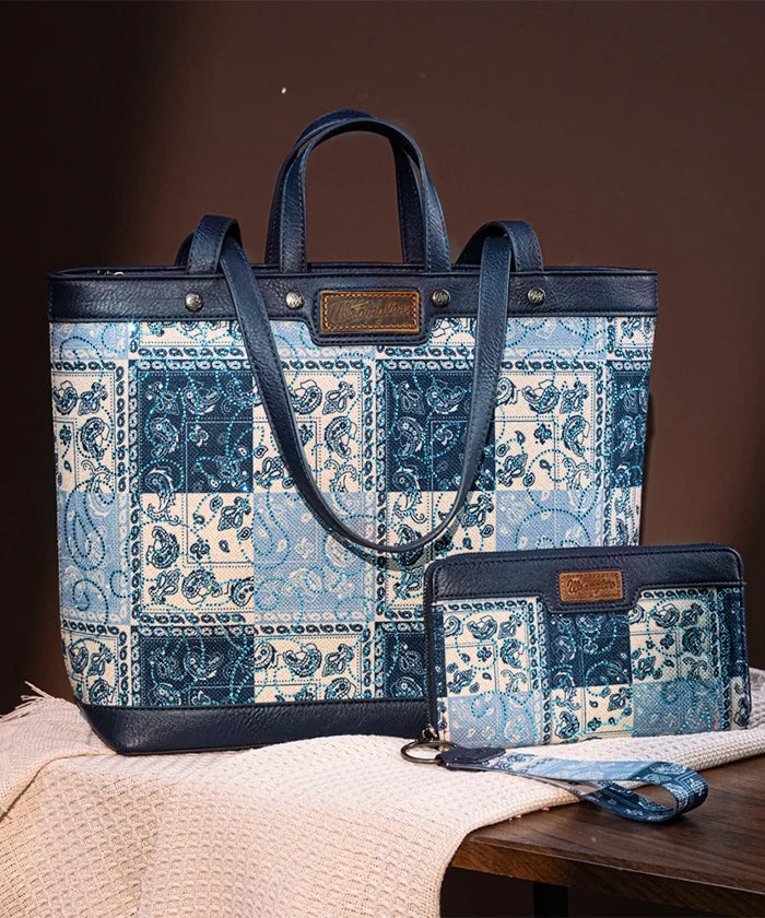 Wrangler Paisley Carry Tote Bag Set