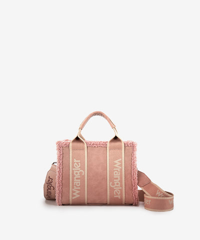 Wrangler Sherpa Trim Crossbody Bag Pink