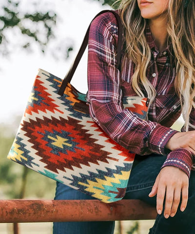 Wrangler Southwestern Canvas Tote Bag - Montana West World