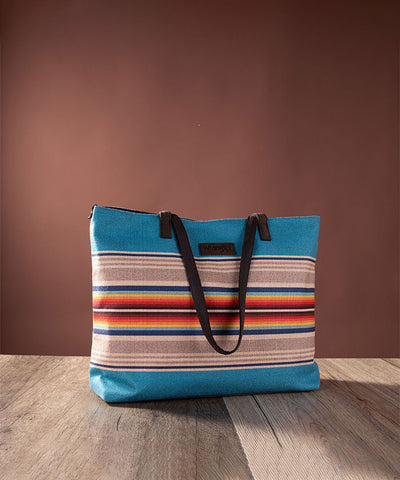 Wrangler Southwestern Canvas Tote Bag Turquoise