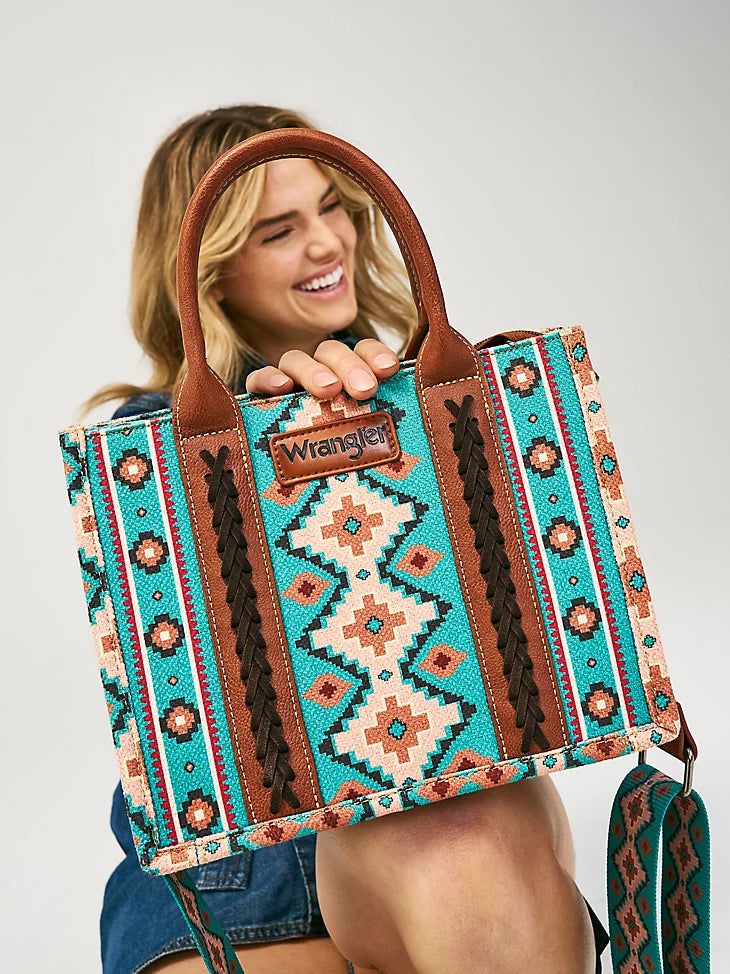  Wrangler Southwestern Crossbody Tote Bag, Turquoise Bag