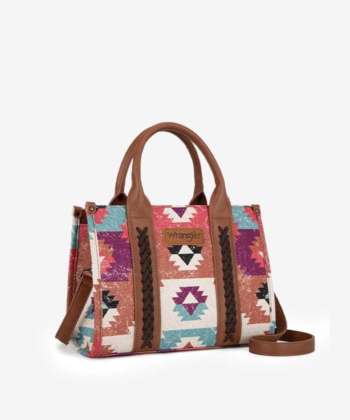 Wrangler Southwestern Print Canvas Tote Bag Coffee