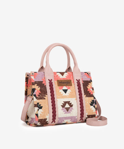 Wrangler Southwestern Print Canvas Tote Bag Pink