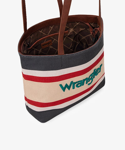 Wrangler Striped Canvas Tote Bag Black