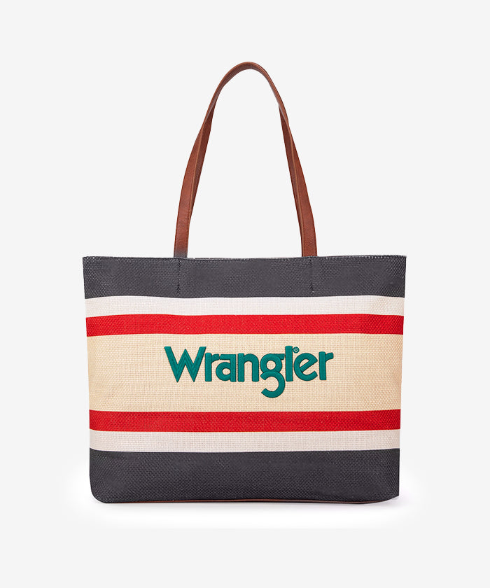 Wrangler Striped Canvas Tote Bag Black