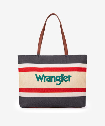 Wrangler Striped Canvas Tote Bag Black