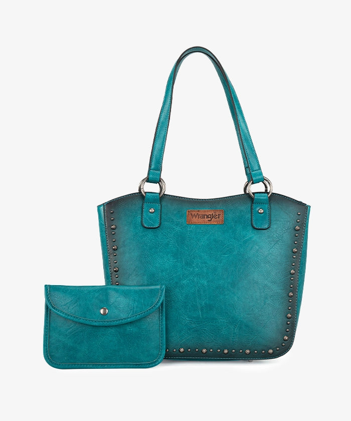 Wrangler Studded Concealed Carry Tote Bag Set  Turquoise