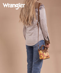 Wrangler Sunflower Print Mini Crossbody Bag Brown
