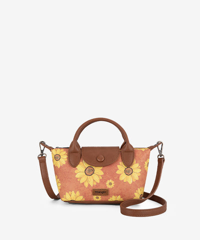 Wrangler Sunflower Print Mini Crossbody Bag Brown