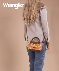 Wrangler Sunflower Print Mini Crossbody Bag Brown
