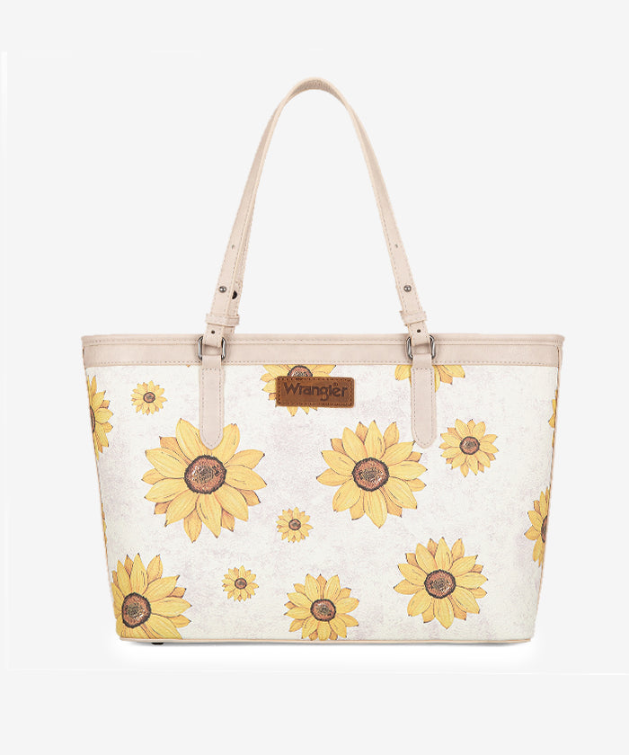 Wrangler Sunflower Print Tote Bag Beige