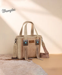 Wrangler Tooled Fringe Concealed Carry Purse Beige