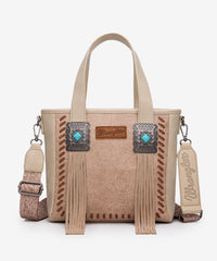 Wrangler Tooled Fringe Concealed Carry Purse Beige
