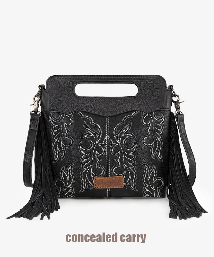 Wrangler Tooled Fringe Crossbody Bag Montana West – Montana West