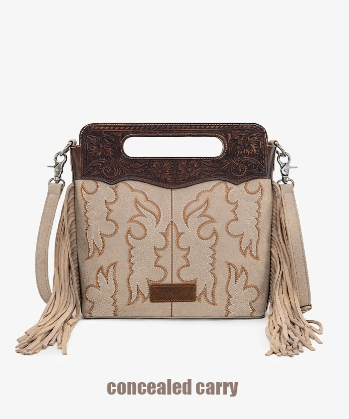 Wrangler Tooled Fringe Crossbody Bag