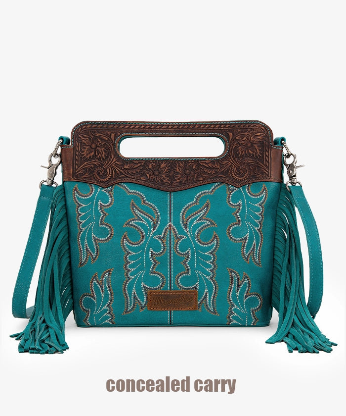 Wrangler Tooled Fringe Crossbody Bag