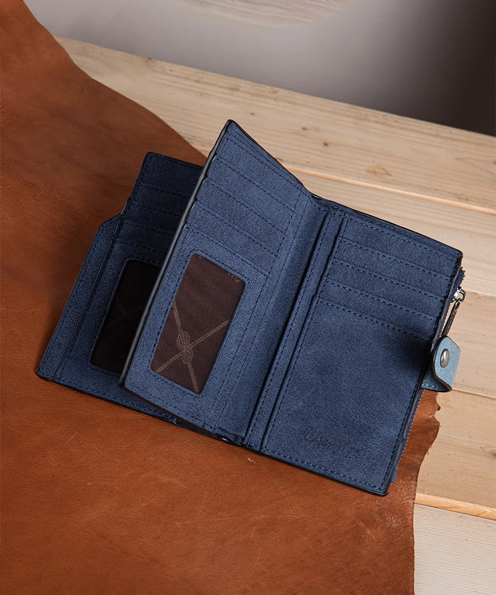 Wrangler W-Shaped Stitching Wallet Navy