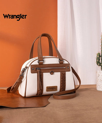 Wrangler Whipstitch Top Handle Crossbody Bag Beige