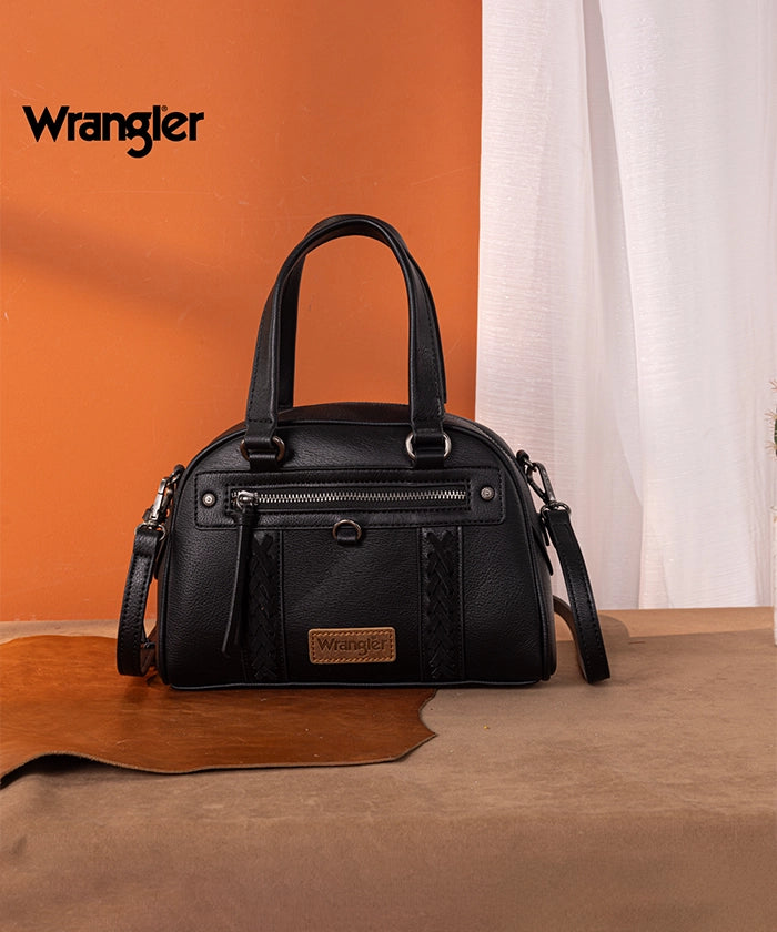 Wrangler Whipstitch Top Handle Crossbody Bag Black