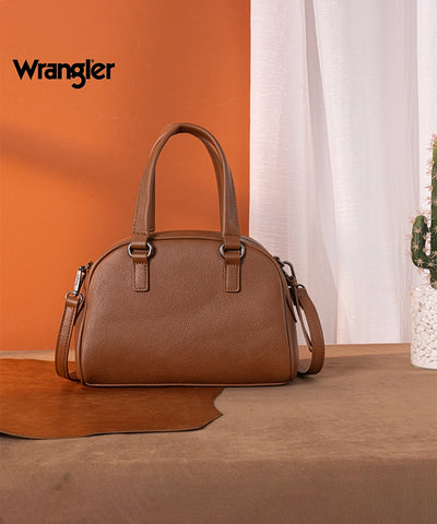 Wrangler Whipstitch Top Handle Crossbody Bag Brown