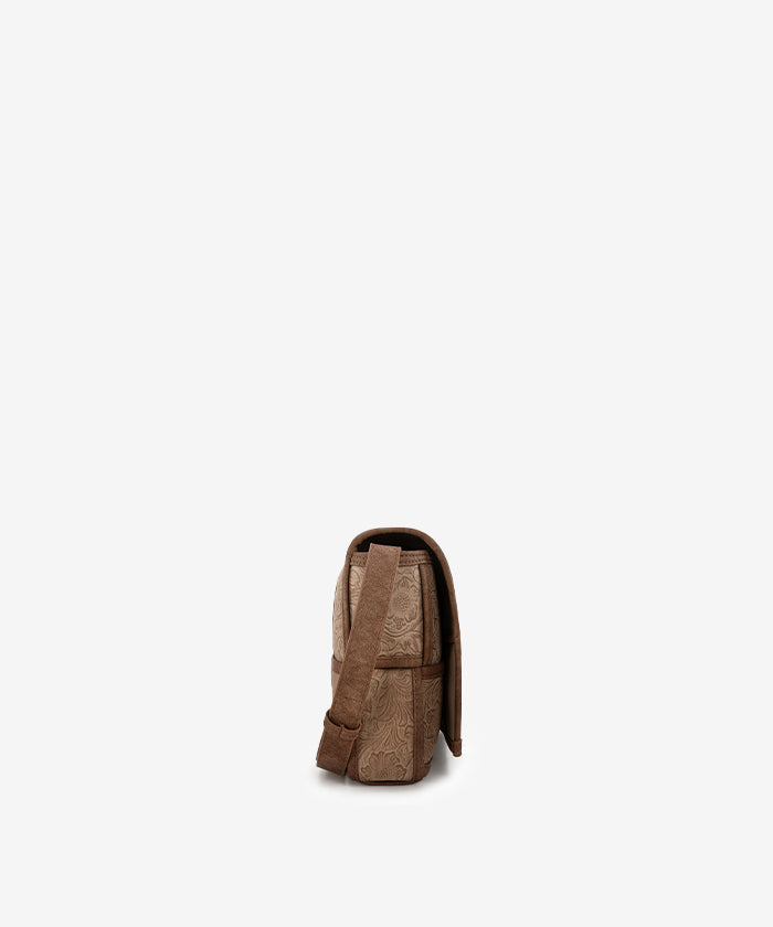 Wrangler Woven Tooled Grid Panel Flap Crossbody Bag - Montana West Wrangler Woven Tooled Grid Panel Flap Crossbody Bag - Montana West