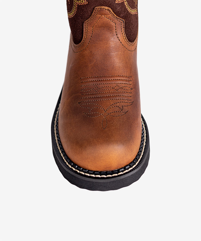 Women’s Brown Suede Embroidered Western  Boots