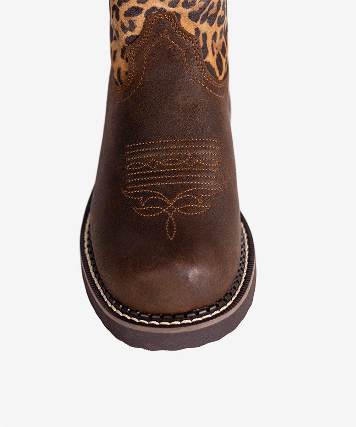 Women‘s Wild Prairie Brown Leather & Leopard Suede Boots