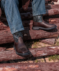 Men’s Vintage Patchwork Embroidered Heritage Boots