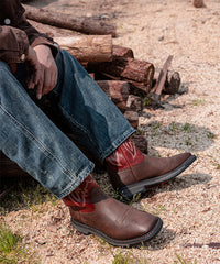 Men’s Wild Scarlet Bold Leather & Embroidered Shaft Western Boots