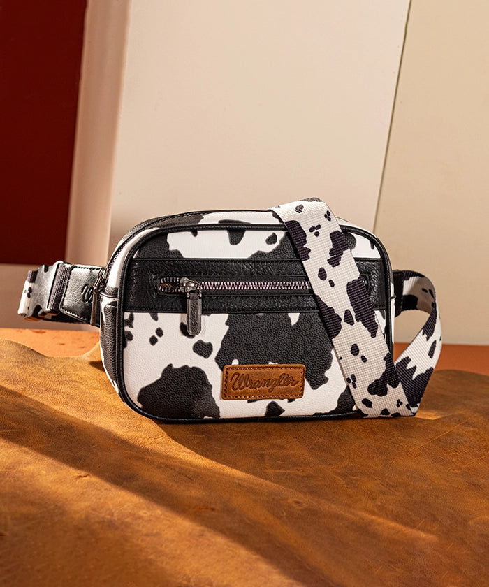 Wrangler_Cow_Print_Belt_Bag_Black